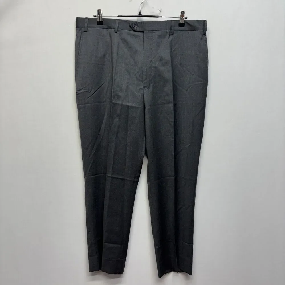 NWT Kirkland Signature Men 100% Wool Dress Pants Slack Size 38x29 Gray D119 -17